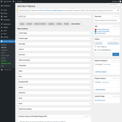Page screenshot: Real3D Flipbook → Add new → Menu Buttons