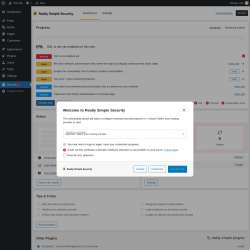Page screenshot: Security &lsaquo; Test site &mdash; WordPress