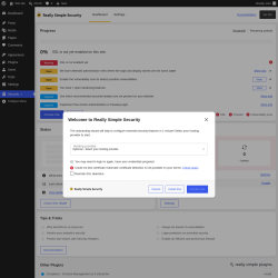 Page screenshot: Security &lsaquo; Test site &mdash; WordPress