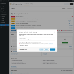 Page screenshot: Security ‹ Test site — WordPress