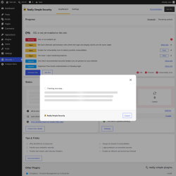 Page screenshot: Security &lsaquo; Test site &mdash; WordPress