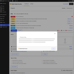 Page screenshot: Security &lsaquo; Test site &mdash; WordPress