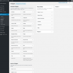 Page screenshot: Widgets &lsaquo; Test site &mdash; WordPress