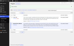 Page screenshot: Plugins &lsaquo; Test site &mdash; WordPress