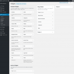 Page screenshot: Widgets &lsaquo; Test site &mdash; WordPress