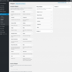 Page screenshot: Widgets &lsaquo; Test site &mdash; WordPress