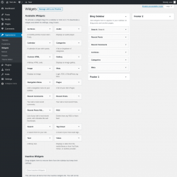 Page screenshot: Widgets &lsaquo; Test site &mdash; WordPress