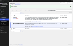 Page screenshot: Plugins &lsaquo; Test site &mdash; WordPress