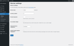 Page screenshot: Recras