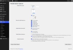 Page screenshot: Settings &rarr; Reddit Button