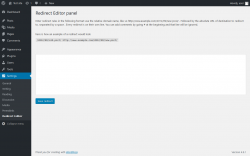 Page screenshot: Settings &rarr; Redirect Editor