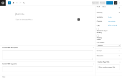 Page screenshot: Add New Post &lsaquo; Test site &mdash; WordPress
