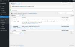 Page screenshot: Plugins &lsaquo; Test site &mdash; WordPress