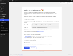Page screenshot: Tools &rarr; Redirection