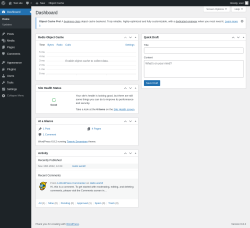 Page screenshot: Dashboard ‹ Test site — WordPress