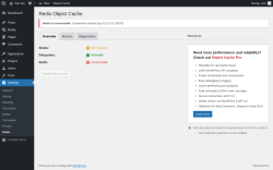 Page screenshot: Settings → Redis