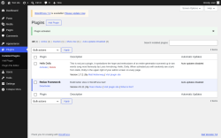 Page screenshot: Plugins &lsaquo; Test site &mdash; WordPress