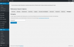 Page screenshot: Settings &rarr; Relevanssi &rarr; 
			Debugging