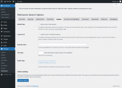 Page screenshot: Settings &rarr; Relevanssi &rarr; 
			Logging