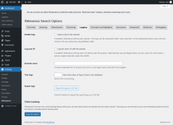 Page screenshot: Settings &rarr; Relevanssi &rarr; 
			Logging