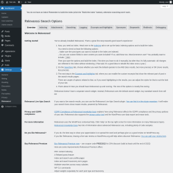 Page screenshot: Settings &rarr; Relevanssi