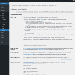 Page screenshot: Settings &rarr; Relevanssi