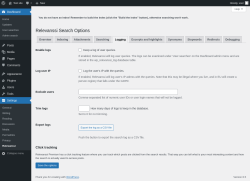 Page screenshot: Settings &rarr; Relevanssi &rarr; 
			Logging