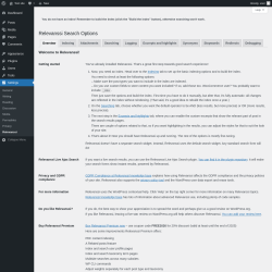 Page screenshot: Settings &rarr; Relevanssi