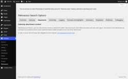 Page screenshot: Settings &rarr; Relevanssi &rarr; 
			Attachments
