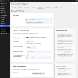 Page screenshot: Relevanssi &rarr; 
			Display & UI