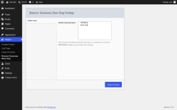 Page screenshot: Plugins  &rarr; Remove Taxonomy Base Slug