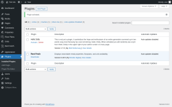 Page screenshot: Plugins ‹ Test site — WordPress