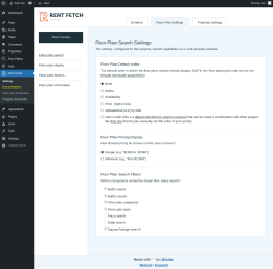 Page screenshot: Rent Fetch → Floor Plan Settings