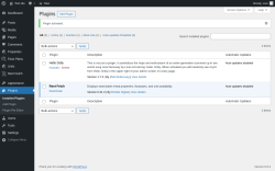 Page screenshot: Plugins ‹ Test site — WordPress