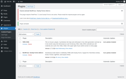 Page screenshot: Plugins &lsaquo; Test site &mdash; WordPress