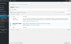 Page screenshot: Plugins &lsaquo; Test site &mdash; WordPress