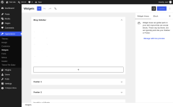 Page screenshot: Widgets &lsaquo; Test site &mdash; WordPress