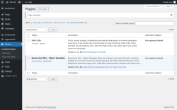 Page screenshot: Plugins ‹ Test site — WordPress