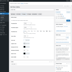 Page screenshot: Gallery &rarr; Add New &rarr; Design