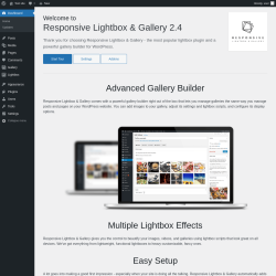 Page screenshot: Welcome to Responsive Lightbox & Gallery &lsaquo; Test site &mdash; WordPress