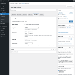 Page screenshot: Gallery &rarr; Add New &rarr; Lightbox