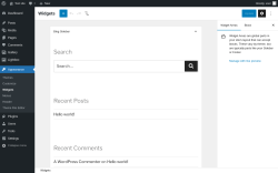 Page screenshot: Widgets &lsaquo; Test site &mdash; WordPress