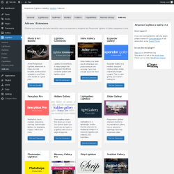Page screenshot: Lightbox → Add-ons
