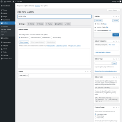 Page screenshot: Gallery &rarr; Add New Gallery