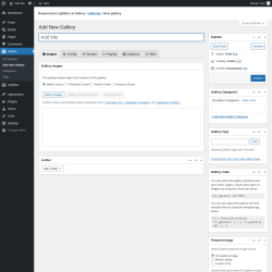 Page screenshot: Gallery &rarr; Add New Gallery