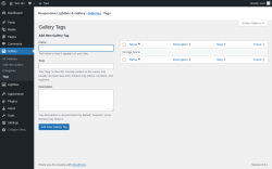 Page screenshot: Gallery &rarr; Tags
