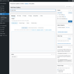 Page screenshot: Gallery &rarr; Add New Gallery