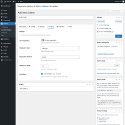 Page screenshot: Gallery &rarr; Add New Gallery &rarr; Paging