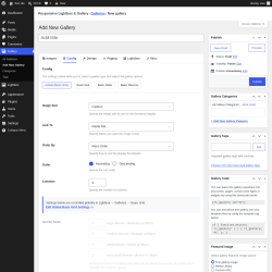 Page screenshot: Gallery &rarr; Add New Gallery &rarr; Config