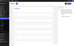 Page screenshot: Widgets &lsaquo; Test site &mdash; WordPress